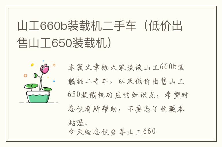 山工660b装载机二手车（低价出售山工650装载机）