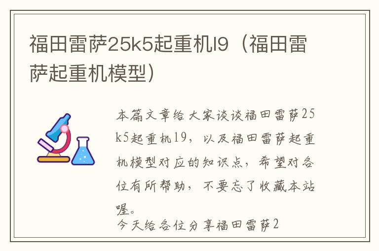 福田雷萨25k5起重机l9（福田雷萨起重机模型）