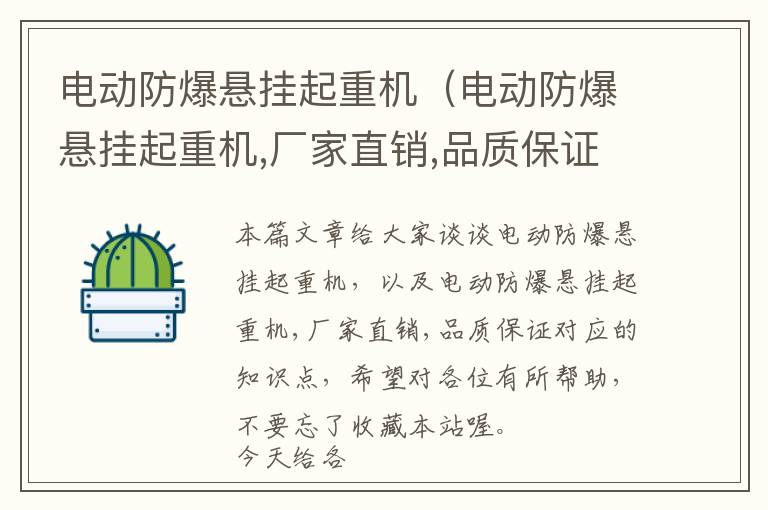 电动防爆悬挂起重机（电动防爆悬挂起重机,厂家直销,品质保证）