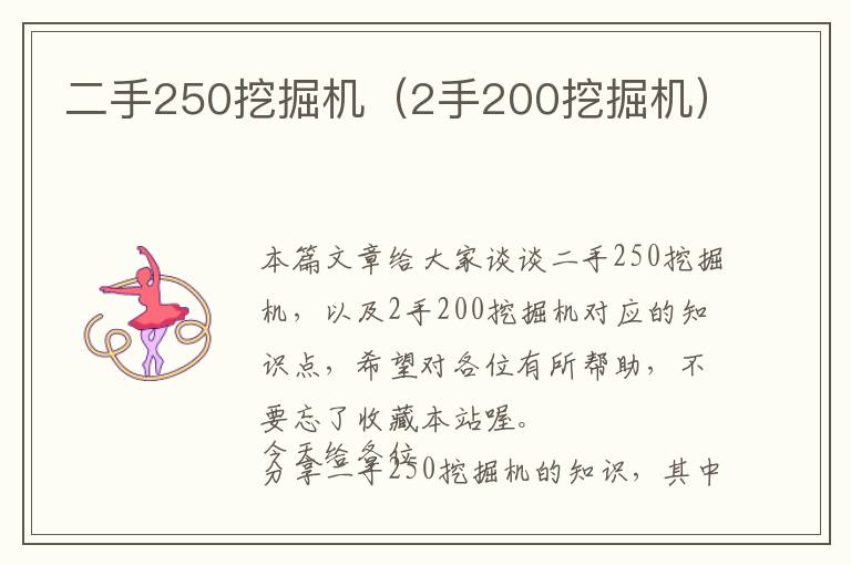 二手250挖掘机（2手200挖掘机）