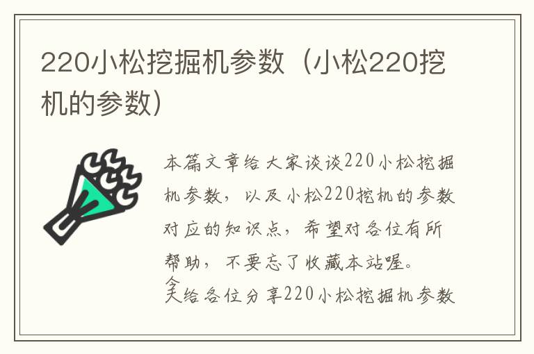 220小松挖掘机参数（小松220挖机的参数）