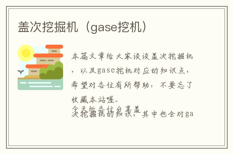 盖次挖掘机（gase挖机）